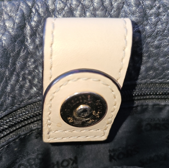 Michael Kors Black and Tan Large Leather Tote with Gold Accents - Picture 14 of 15